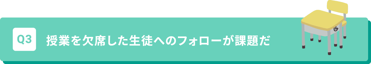 Q3 授業を欠席した生徒へのフォローが課題だ