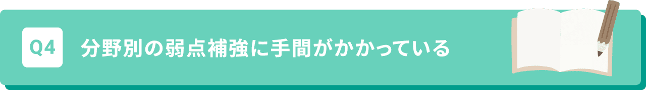 Q4 分野別の弱点補強に手間がかかっている